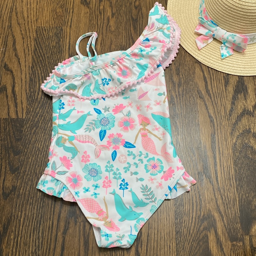 Tommy Bahama Girls Swim & Hat size 4T - Picture 4 of 10